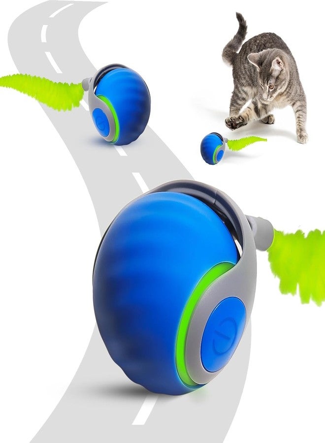Bitrexup لعبة Bitrexup Speedy Tail Cat Toy 2.0، كرة تفاعلية للقطط المنزلية التي تشعر بالملل، كرة لعب متحركة تلقائيًا، سرعتان قابلتان للتعديل مع ذيل بديل - Image 1